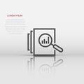 Audit document icon in flat style. Result report vector illustration on white isolated background. Verification control business Royalty Free Stock Photo