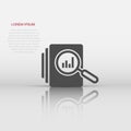 Audit document icon in flat style. Result report vector illustration on white isolated background. Verification control business Royalty Free Stock Photo