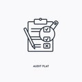 Audit flat outline icon. Simple linear element illustration. Isolated line Audit flat icon on white background. Thin stroke sign
