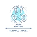 Audit function turquoise concept icon Royalty Free Stock Photo