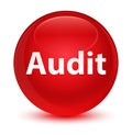 Audit glassy red round button Royalty Free Stock Photo