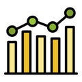 Audit graph chart icon color outline vector