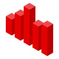 Audit graph chart icon, isometric style
