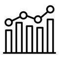 Audit graph chart icon, outline style