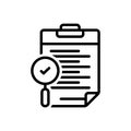 Black line icon for Audit, investigation and checkup Royalty Free Stock Photo