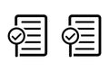 Audit icon. Document icon with magnifying glass and check mark. Royalty Free Stock Photo
