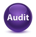 Audit glassy purple round button Royalty Free Stock Photo