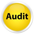 Audit premium yellow round button Royalty Free Stock Photo