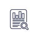 audit line icon, auditing financial statement