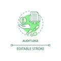 Audit logs green concept icon