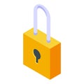 Audit padlock icon, isometric style