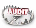 Audit Red 3d Word Steel Bear Trap Danger Warning Tax Review