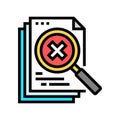 audit refuse color icon vector illustration