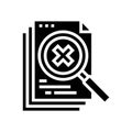 audit refuse glyph icon vector illustration