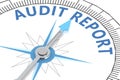 Audit report word on white compass Royalty Free Stock Photo