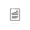 Audit research report icon vector symbol, line outline art design quality control evaluation pictogram, financial fraud Royalty Free Stock Photo