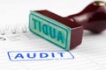 Audit stamp on a scheduler Royalty Free Stock Photo