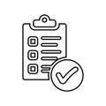 Audit, test, check, report line icon. Outline vector