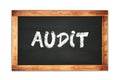 AUDIT text written on wooden frame school blackboard Royalty Free Stock Photo
