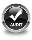 Audit (validate icon) glossy black round button Royalty Free Stock Photo