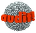 Audit Word Ball Anxiety Fear Tax Financial Accounting Practices Royalty Free Stock Photo