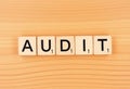 Audit word written on wood block Royalty Free Stock Photo