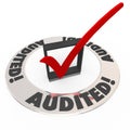 Audited Check Mark Box Financial Inspection Approval Royalty Free Stock Photo
