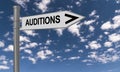 Auditions sign Royalty Free Stock Photo