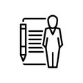 Black line icon for Auditor, accountant and bookkeeper Royalty Free Stock Photo