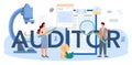 Auditor typographic header. Business operation research and analysis