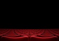 Auditorium or cinema hall with red arm chairs 3d illustration Royalty Free Stock Photo