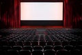 Auditorium of an empty movie theatre and stage