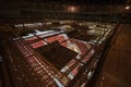 Auditorium and grandstand in the old sports hall seen from above Royalty Free Stock Photo