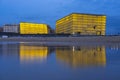 Auditorium reflected in the water where the San Sebastian film festival is held Royalty Free Stock Photo