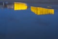 Auditorium reflected in the water where the San Sebastian film festival is held Royalty Free Stock Photo