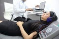 Auditory Evoked Potentials diagnostic test to evaluate the auditory system function of a 20-year-old female patient Royalty Free Stock Photo