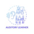 Auditory learner blue gradient concept icon