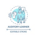 Auditory learner turquoise concept icon