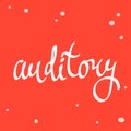 Auditory. Vector design illustration. Video logo sticker. Banner background.