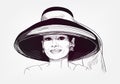 Audrey Hepburn vector illustration sketch style