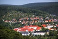Aue-Bad Schlema, Germany - July 16, 2023: View of Aue-Bad Schlema, a small town in Germany in the Ore Mountains, Saxony