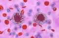 Auer rods (or Auer bodies) in acute Hypergranular Promyelocytic Leukemia (APL) - 3d illustration isometric