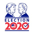 American Presidential Election 2020 Donald Trump Versus Joe Biden Retro Style