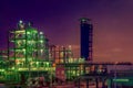 Green Colour Lights on industry chemical