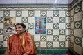 Happy Woman inside Jagannath Shiva Temple Walkeshwar Mumbai