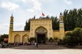 Aug 2017, Kashgar, Xinjiang, China: view of Id Kah Mosque, the most famous attractions in Kashgar Ancient Town. Royalty Free Stock Photo