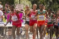 6 Aug `17 - London World Athletics Championships marathon: Bahrainian DECHASA passes water bottle to Ethiopian TSEGAY