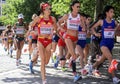 6 Aug `17 - London World Athletics Championships marathon: Estaban, Kowalska and Jo Royalty Free Stock Photo