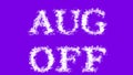 Aug Off cloud text effect violet isolated background