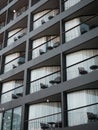 28 aug 20, Pattaya, Thailand. pattern of many window and balcony of modern hotel.